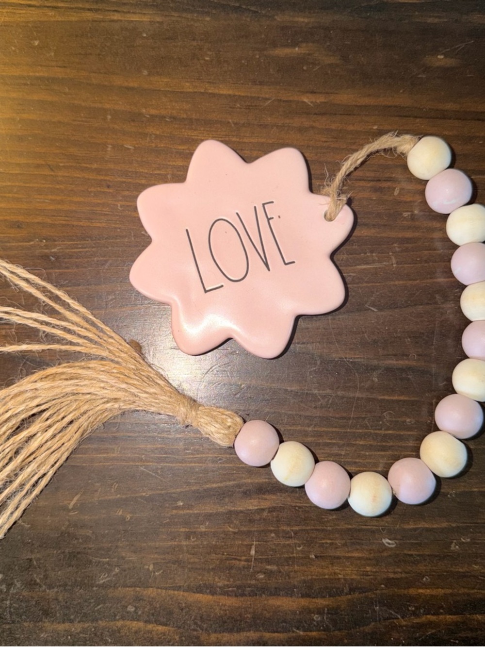 Rae Dunn Ceramic Beaded Garland Farmhouse Decor “Love”